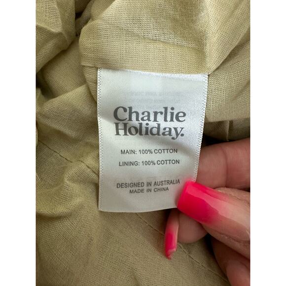 Charlie Holiday Anthropologie Senorita Maxi Dress Tiered Tie-Back - Picture 7 of 7